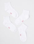 Blue Ink Cotton Rich Quarter Crew Sock, 4-Pack, White product photo View 02 S
