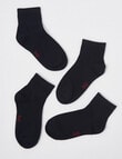 Blue Ink Cotton Quarter Crew Sock, 4-Pack, Navy product photo View 02 S