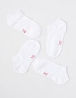 Blue Ink Cotton Anklet Sock, 4-Pack, White product photo View 02 S