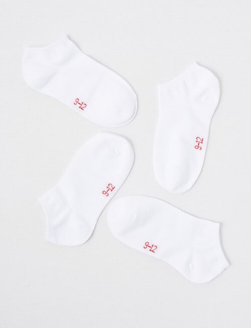 Blue Ink Cotton Anklet Sock, 4-Pack, White product photo View 02 L