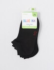 Blue Ink Cotton Anklet Sock, 4-Pack, Black product photo