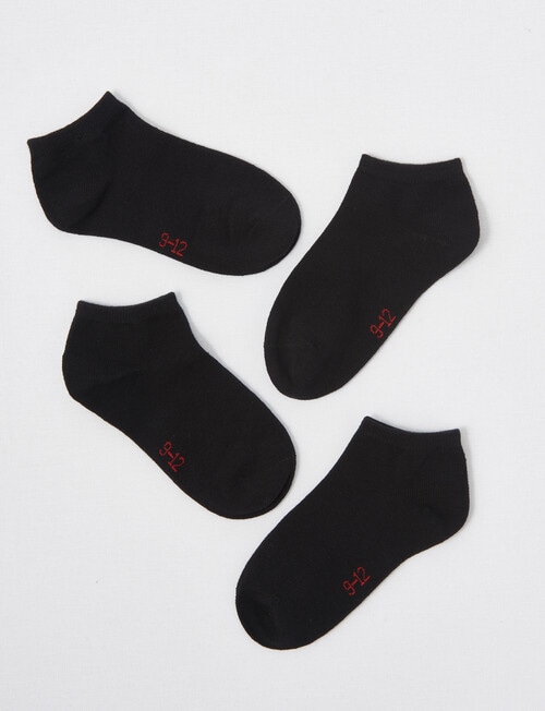 Blue Ink Cotton Anklet Sock, 4-Pack, Black product photo View 02 L