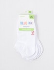 Blue Ink Cotton Rich Anklet Sock, 4-Pack, White product photo