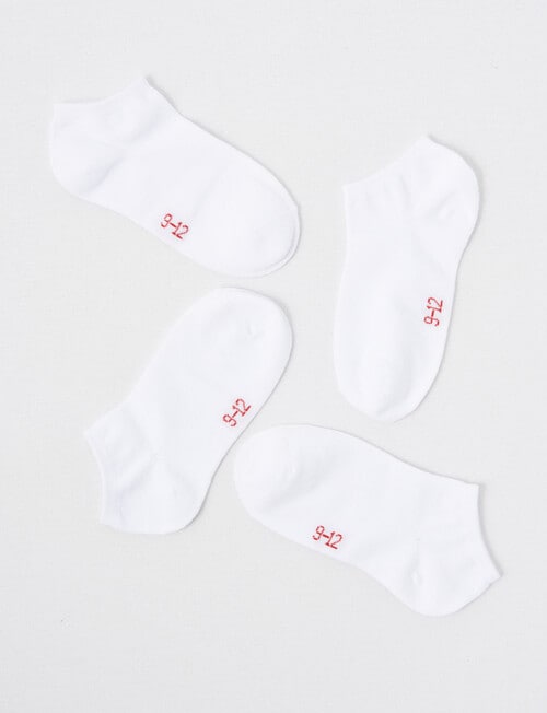 Blue Ink Cotton Rich Anklet Sock, 4-Pack, White product photo View 02 L