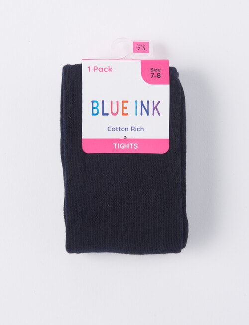 Blue Ink Cotton Rich Tights, Navy product photo View 02 L