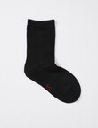 Blue Ink Wool Blend Crew Sock Black product photo View 02 S