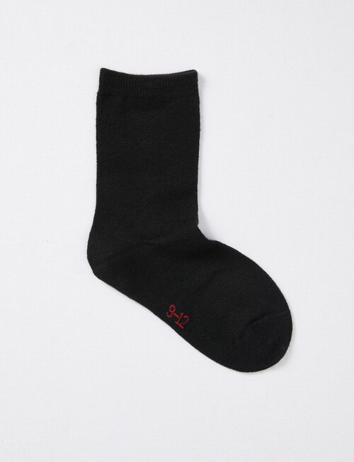 Blue Ink Wool Blend Crew Sock Black product photo View 02 L