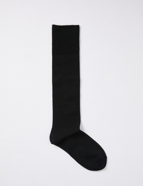 Blue Ink Wool Blend Knee High Sock, Black product photo View 02 L