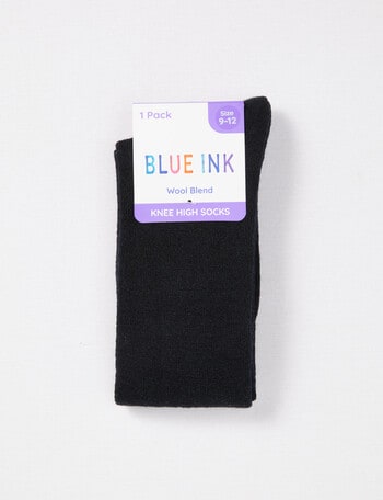 Blue Ink Wool Blend Knee High Sock, Navy product photo