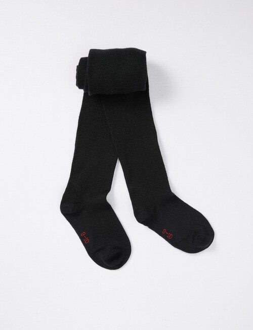 Blue Ink Wool Blend Tights, Black product photo View 02 L