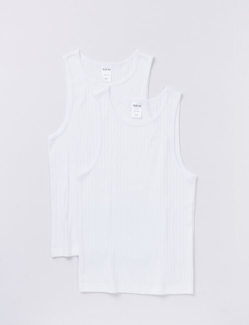 Blue Ink Rib Singlet, 2-Pack, White, 2-16 product photo