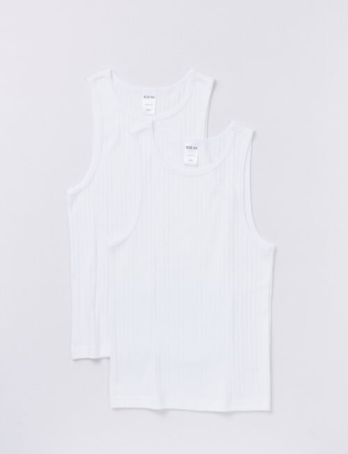 Blue Ink Rib Singlet, 2-Pack, White, 2-16 product photo
