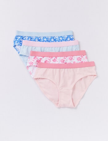 Blue Ink Floral Bikini Brief, 4-Pack, 4-12 product photo