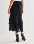 Ella J Layered Chiffon Skirt, Black product photo View 02 S