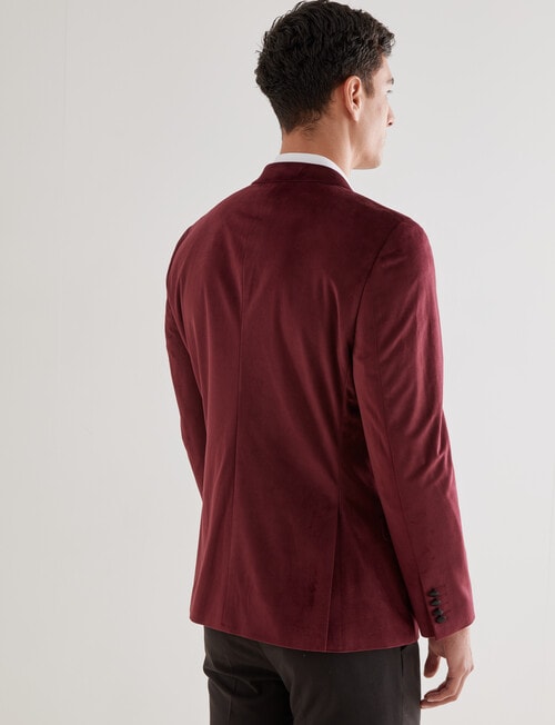 Laidlaw + Leeds Tailored Velvet Jacket, Burgundy product photo View 02 L