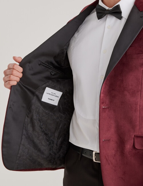 Laidlaw + Leeds Tailored Velvet Jacket, Burgundy - Suit Jackets & Pants
