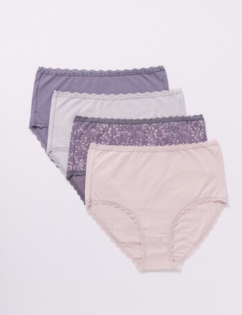Lyric Full Briefs, 4-Pack, Purple & Pink product photo