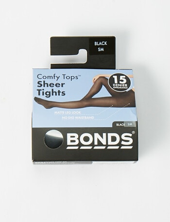 Bonds Comfy Tops Sheer Tights, 15D, Black product photo