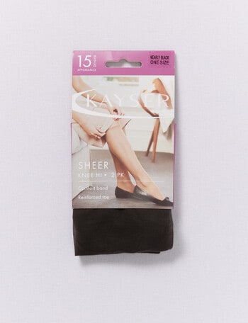 Kayser 15D Silky Knee High, 2 Pack, Nearly Black product photo