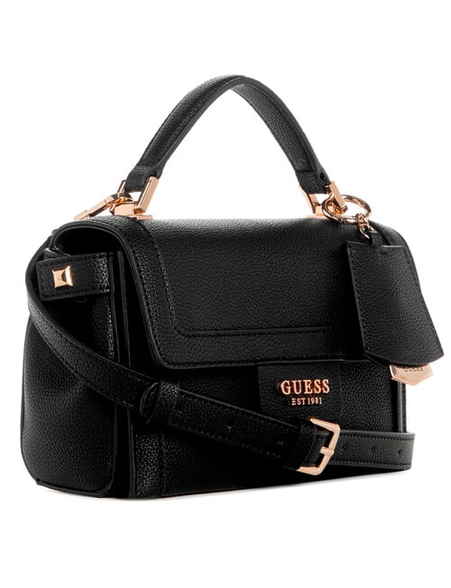 Guess Angy Top Handle Flap Bag, Black - Handbags