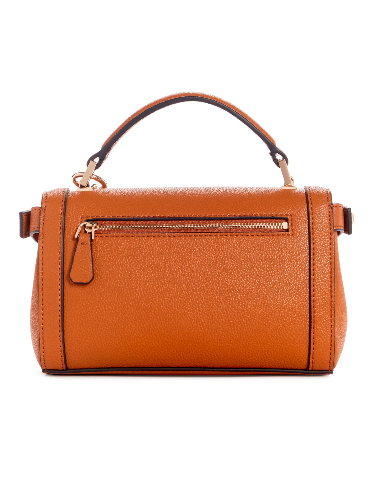 Guess Angy Top Handle Flap Bag, Cognac - Handbags