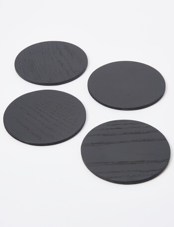 Amy Piper Grove Wooden Coaster, Set of 4, Black product photo