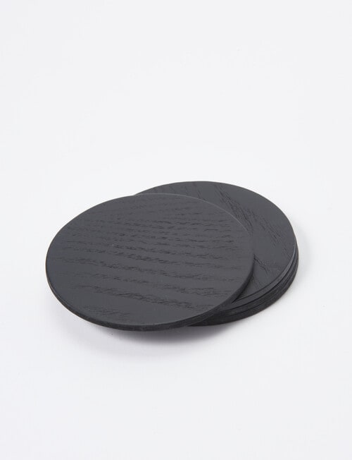 Amy Piper Grove Wooden Coaster, Set of 4, Black product photo View 02 L