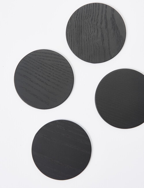 Amy Piper Grove Wooden Coaster, Set of 4, Black product photo View 03 L