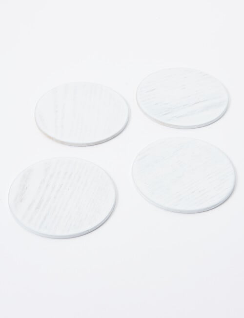 Amy Piper Grove Wooden Coaster, Set of 4, White product photo