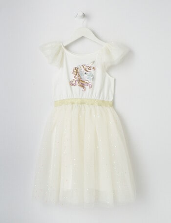Mac & Ellie Formal Unicorn Tulle Dress, Vanilla product photo