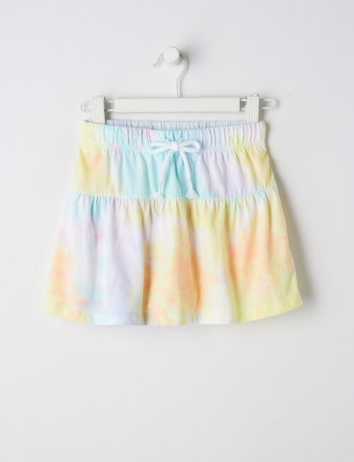 Mac & Ellie Tie Dye Pastel Skort, Rainbow Yellow product photo