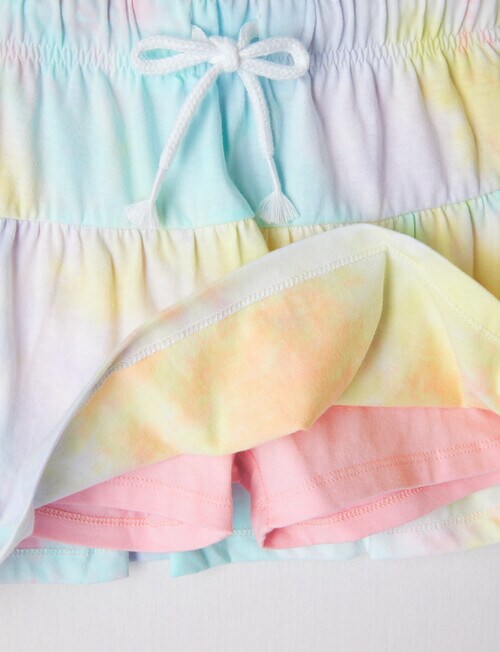 Mac & Ellie Tie Dye Pastel Skort, Rainbow Yellow product photo View 02 L