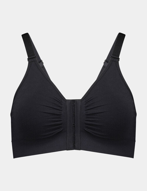 Bendon Restore Front Open Wirefree Bra, Black, S-2XL product photo