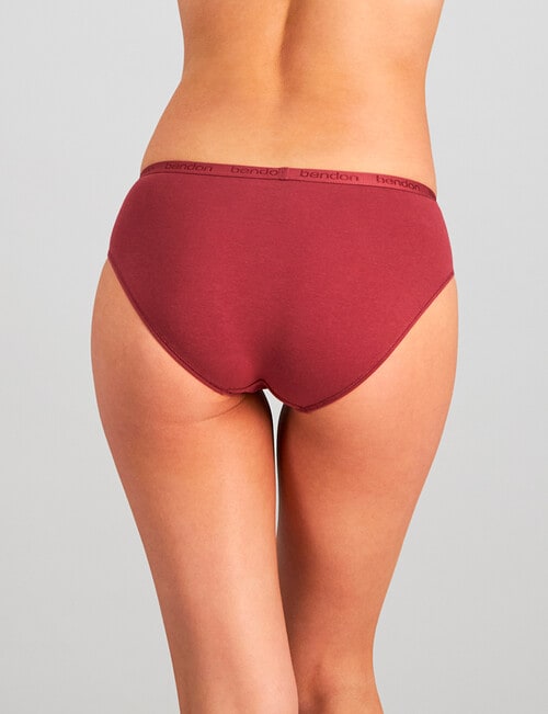 Bendon Body Cotton Bikini Brief, 2-Pack, Red & Pearl, S-XL product photo View 04 L