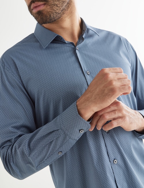 L+L Hexagon Printed Long-Sleeve Shirt, Navy product photo View 04 L