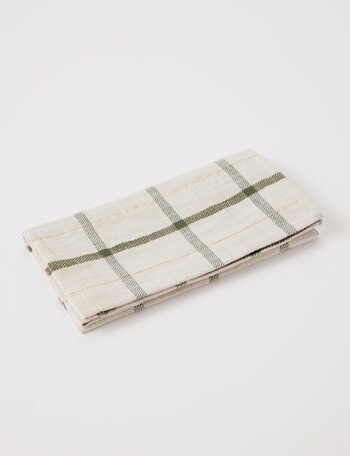 Amy Piper Plaid Set of 4 Napkin, 45cm Natural & Green product photo