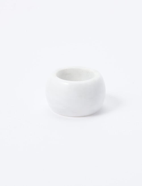 Amy Piper Angelo Marble Napkin Ring, White product photo