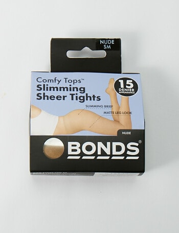 Bonds Comfy Tops Sheer Slimming Tights, 15D, Nude - Hosiery