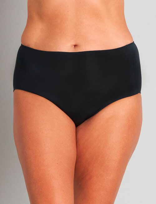 Bendon Au Naturel Rise Brief, Black, S-2XL product photo