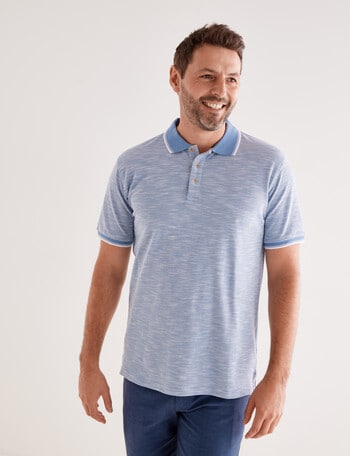 Chisel Tipped Polo Shirt, Blue product photo