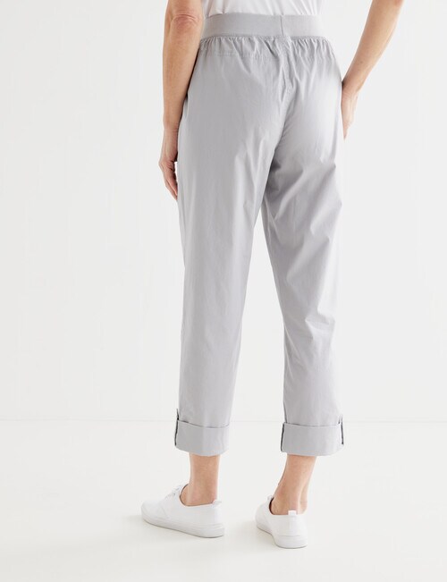 Ella J Shorter Length Stretch Cotton Weekend Pant, Pebble product photo View 02 L