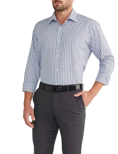 Van Heusen Mid Check Long Sleeve Classic Shirt, Brown product photo View 02 L