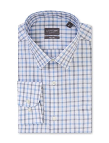 Van Heusen Large Check Long Sleeve Classic Shirt, Blue product photo