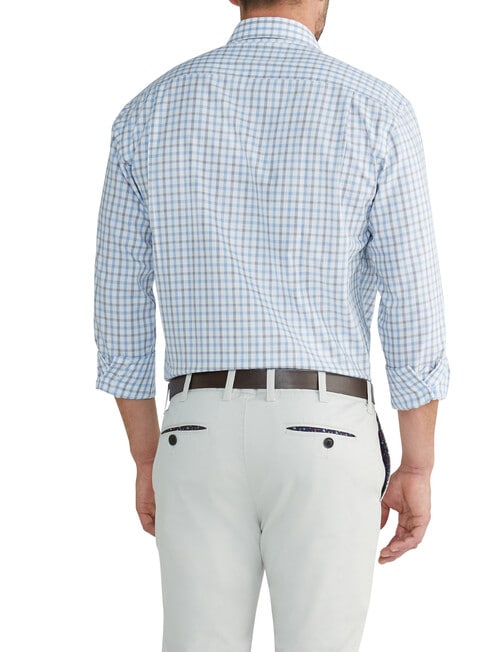 Van Heusen Large Check Long Sleeve Classic Shirt, Blue product photo View 03 L