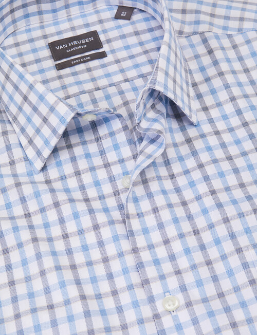Van Heusen Large Check Long Sleeve Classic Shirt, Blue product photo View 04 L