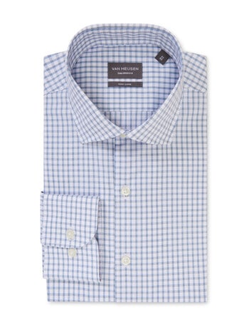 Van Heusen Mid Check Long Sleeve Tailored Shirt, Blue product photo
