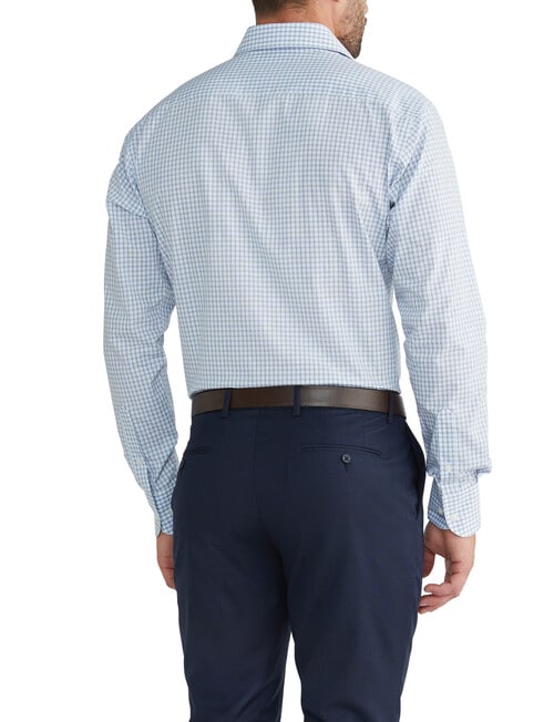 Van Heusen Mid Check Long Sleeve Tailored Shirt, Blue product photo View 03 L