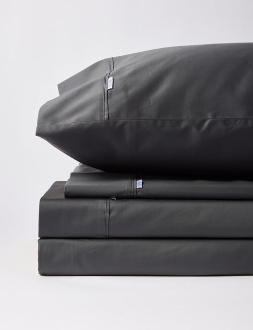 Kate Reed Lowell 500TC Sateen Fitted Sheet 50cm Drop, Charcoal product photo View 02 L