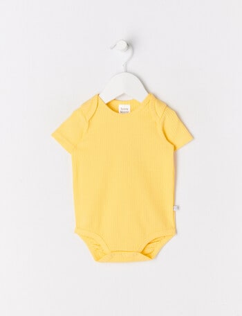 Teeny Weeny Rib Bodysuit, Sunny Yellow product photo