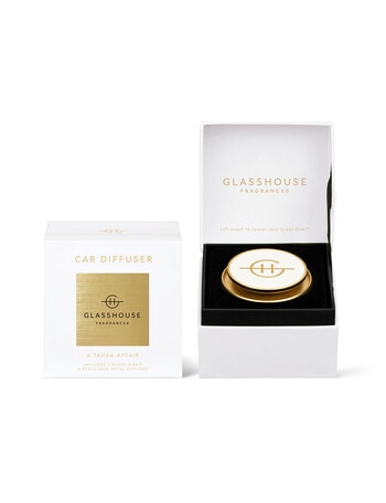 Glasshouse Fragrances A Tahaa Affair Car Diffuser, White & Gold product photo